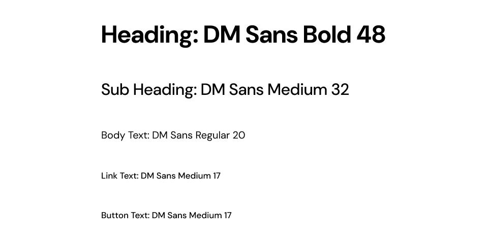 Candle typography specimen, DM Sans