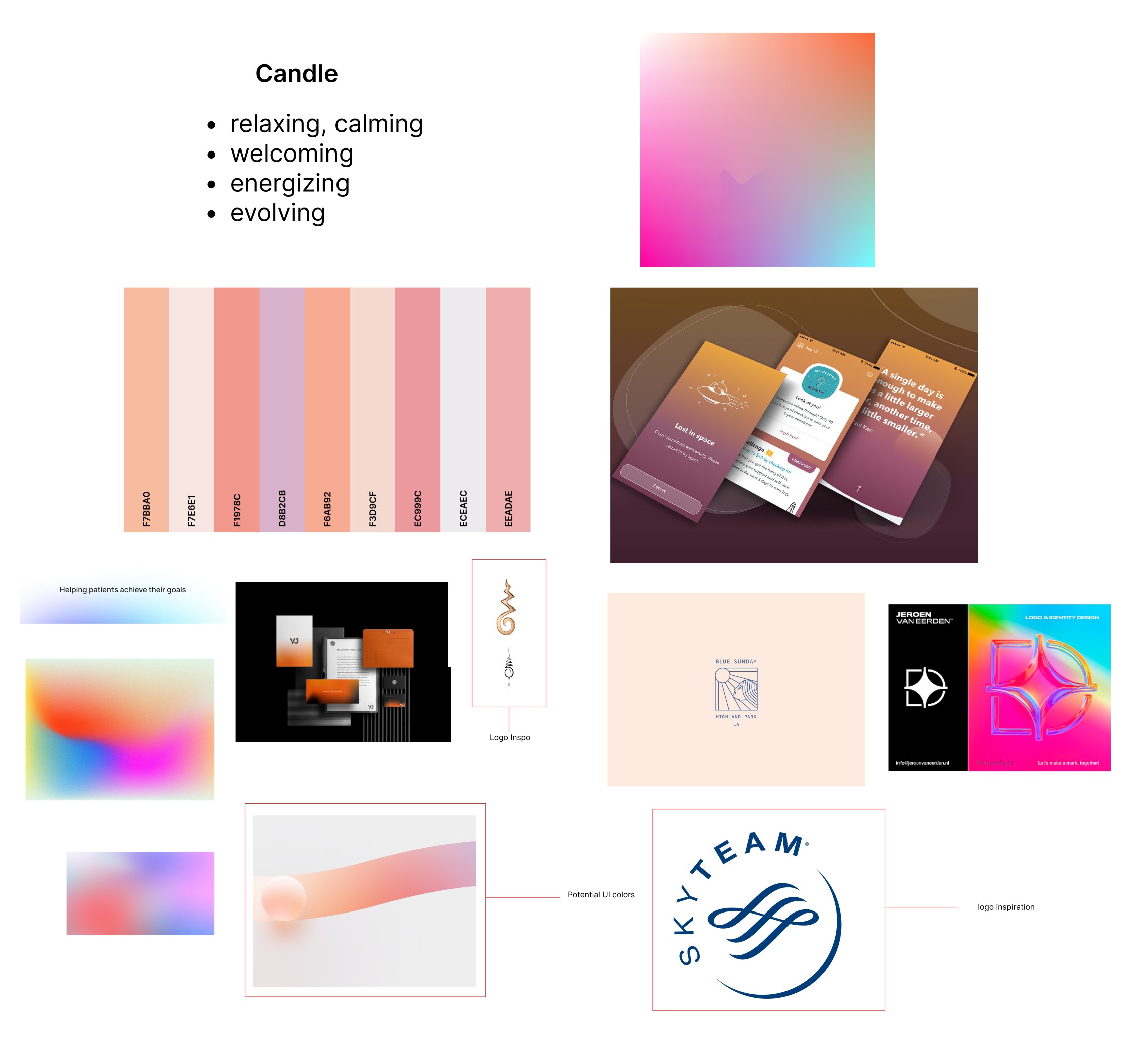 Sketches and storyboard of user journeys