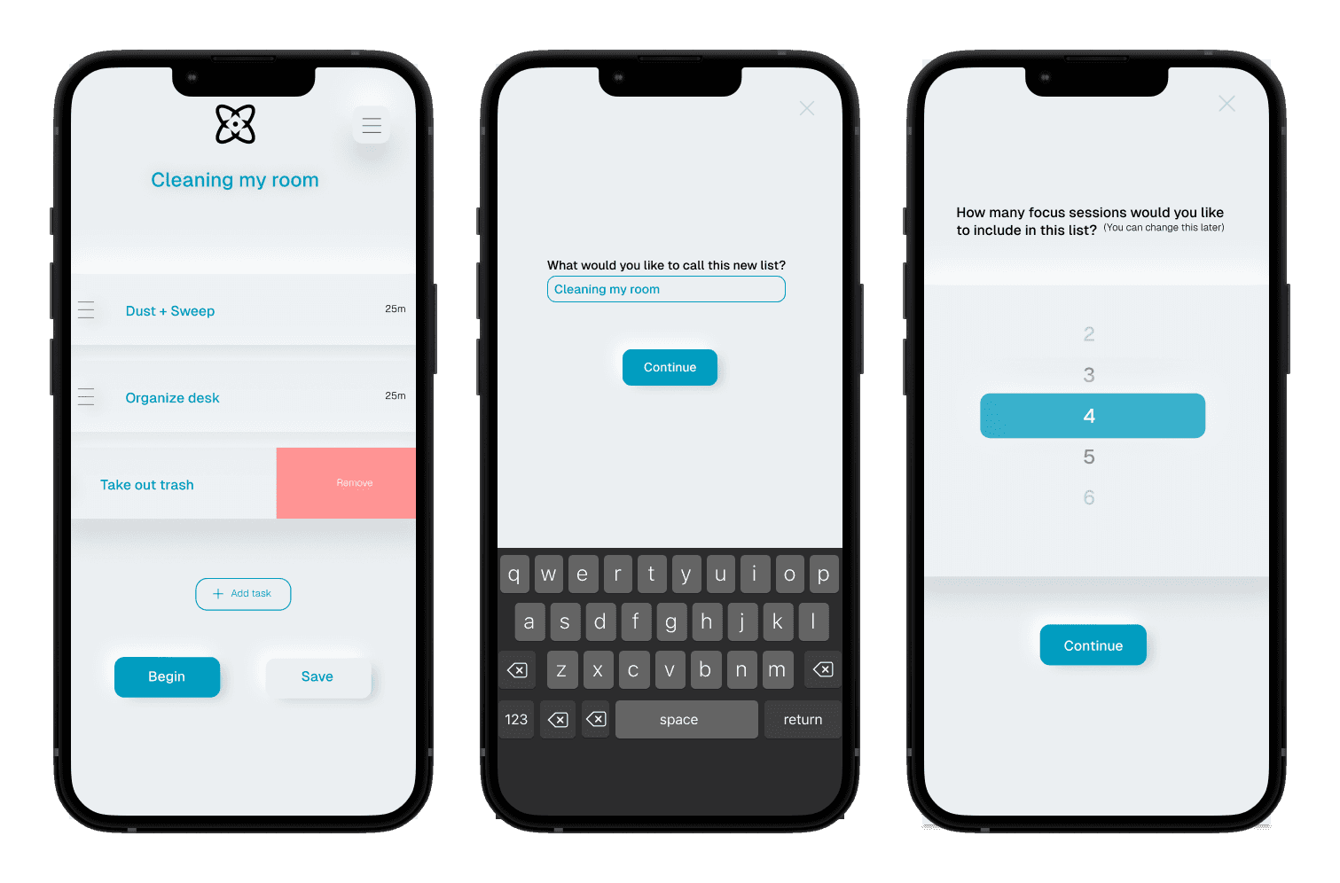 Nucleus create new timer screen, high fidelity